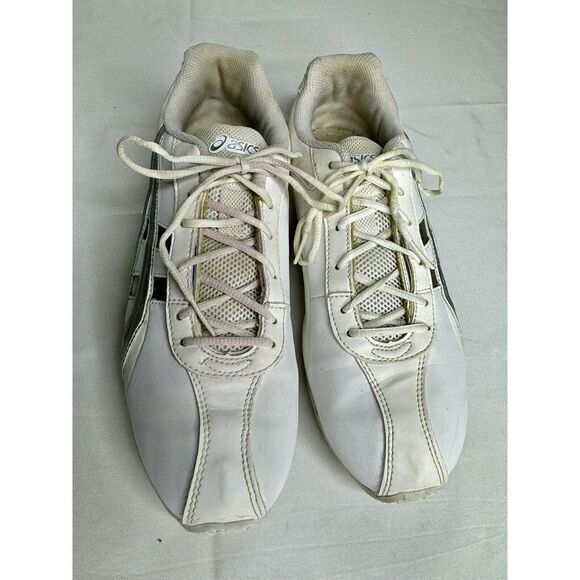 ASICS Cheer 6 Women's Cheerleading Shoe Q261Y Size 8.5 White W/Blue Color Swatch - Picture 4 of 11